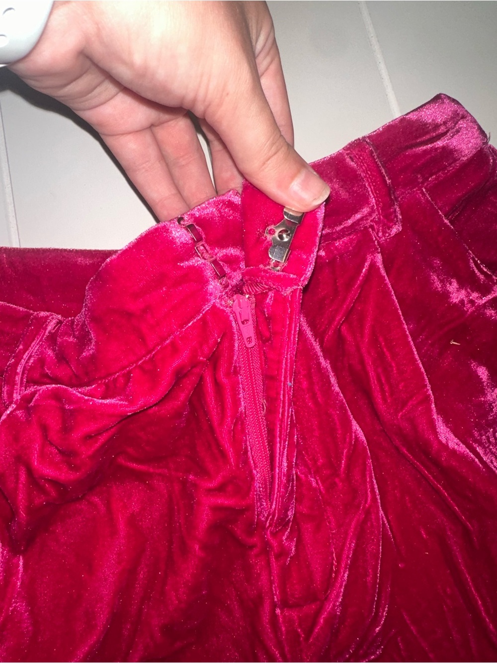 NWT Entro Wide-Leg High-Rise Velvet Pants in Fuchsia Sz S,M,L - Picture 5 of 10